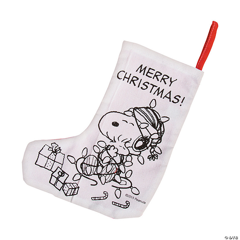 Color Your Own Peanuts® Christmas Stockings - 12 Pc.