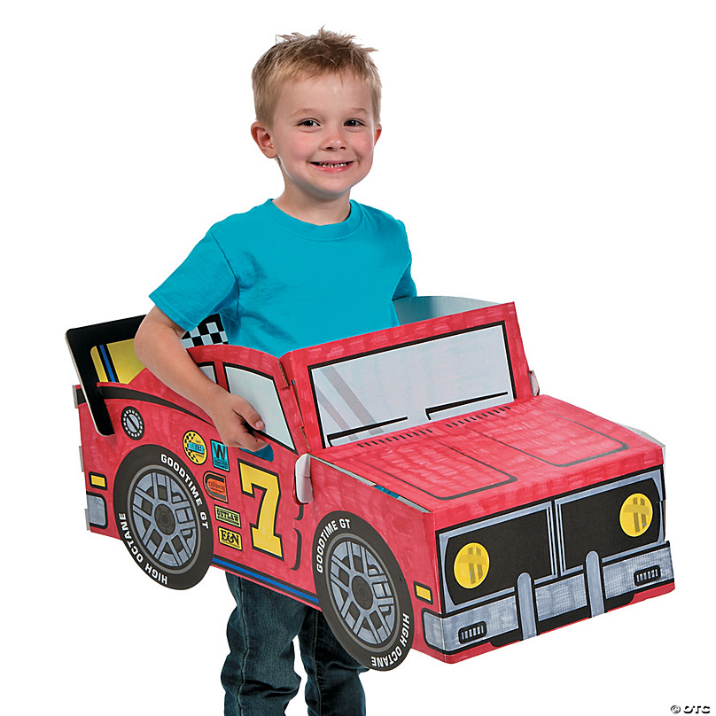 Color Your Own Race Car Box Costume
