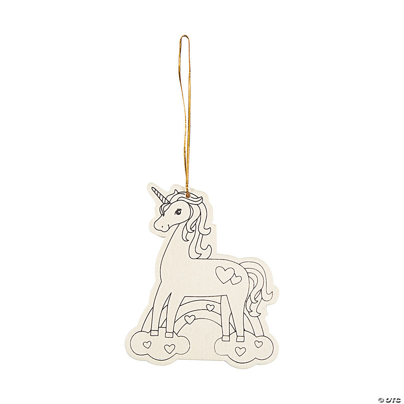 Than State Contain Color Your Own Valentine Unicorn Ornaments - 12 Pc. | Oriental Trading