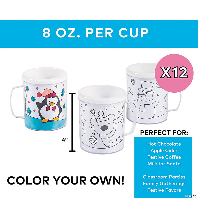 12 oz. Candy Cane Reusable Reusable Ceramic Mugs – 4 Ct. | Oriental Trading