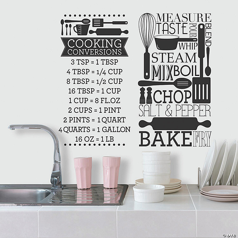 Cooking Conversions Peel & Stick Wall Decals | Oriental Trading