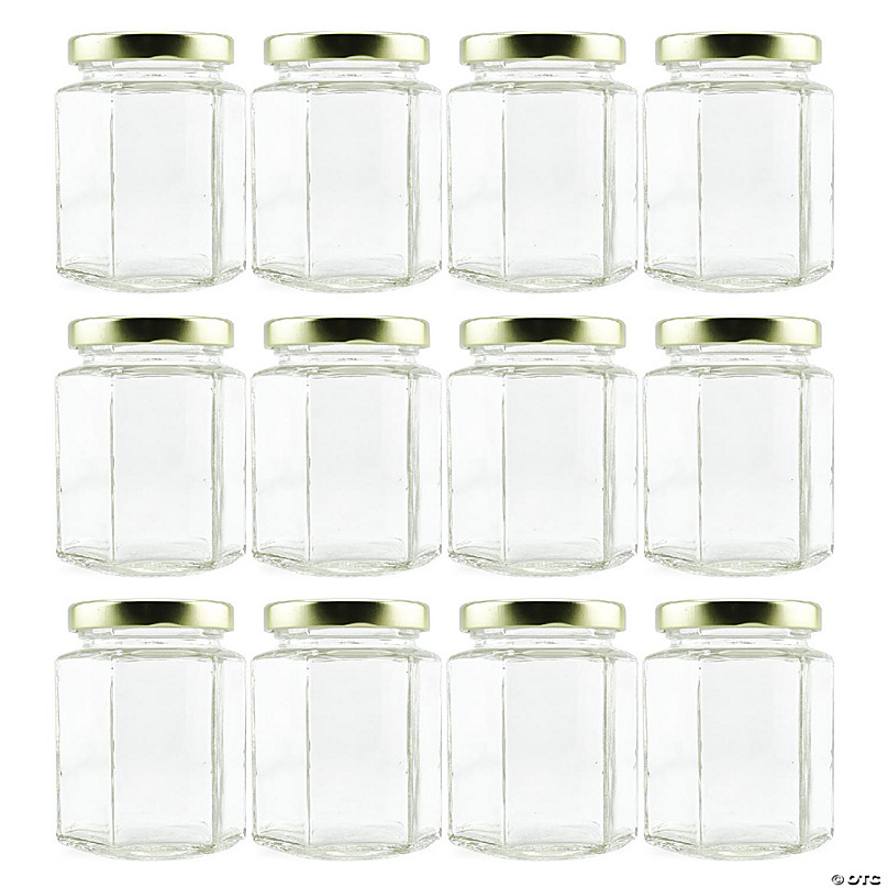 Hexagon Glass Jelly Jar Bulk, 6 oz