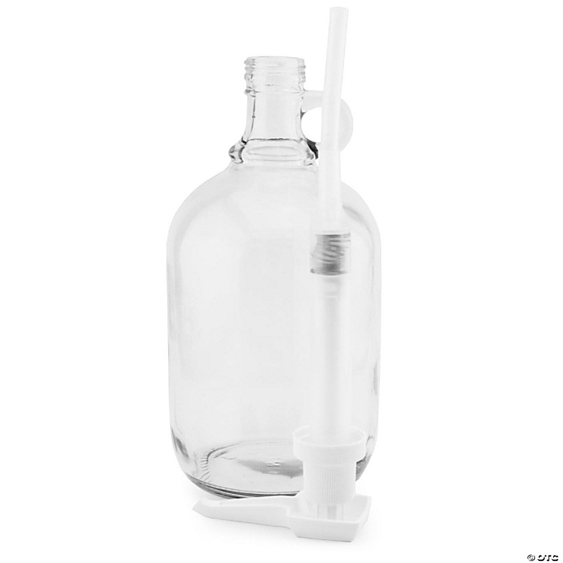 Half Gallon Glass Pump Dispenser Bottle, Large Jug with Pump for Laundry Soap Dispenser, Liquid Detergent, Fabric Softener, Syrup Pump - 64 oz