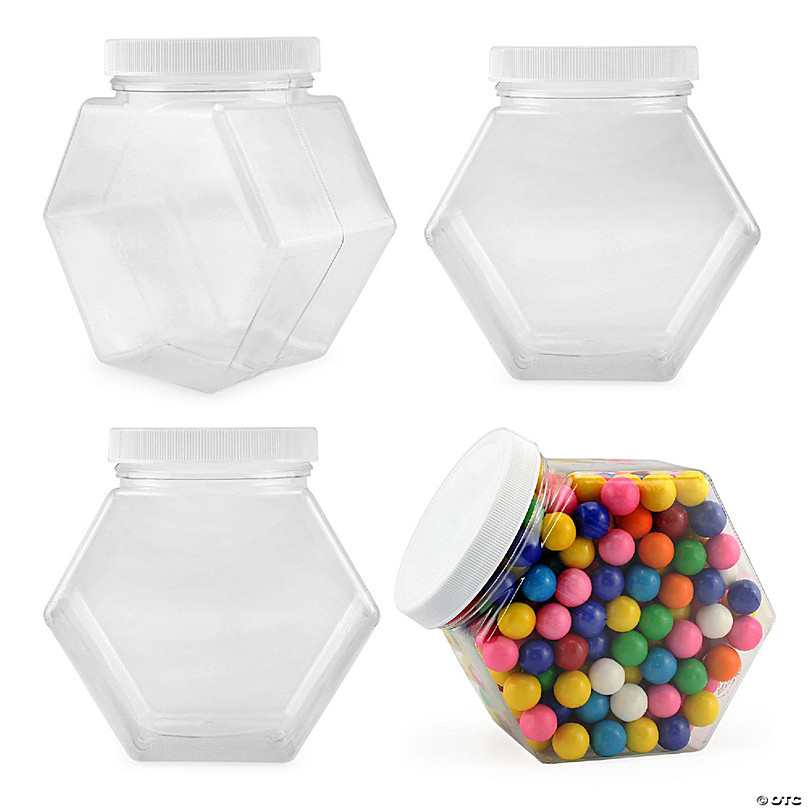 https://s7.orientaltrading.com/is/image/OrientalTrading/FXBanner_808/cornucopia-plastic-hexagon-shaped-jars-4-pack-30oz-value-pack-of-containers-for-snacks-gifts-and-storage-2-1-2-cup-capacity-5-x-5-x-3-inches~14372893.jpg