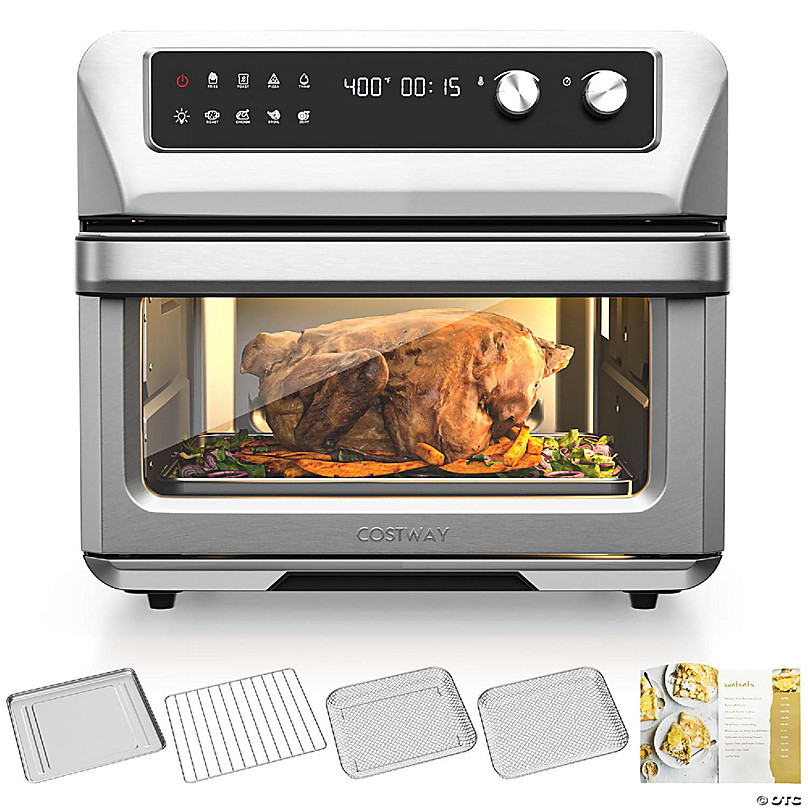 19 Qt Dehydrate Convection Air Fryer Toaster Oven with 5 Accessories -  Costway