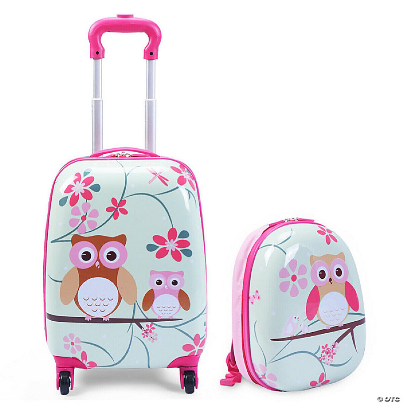 2 PCS 12" 16" Kids Luggage Set Suitcase Backpack School Travel  Trolley ABS New
