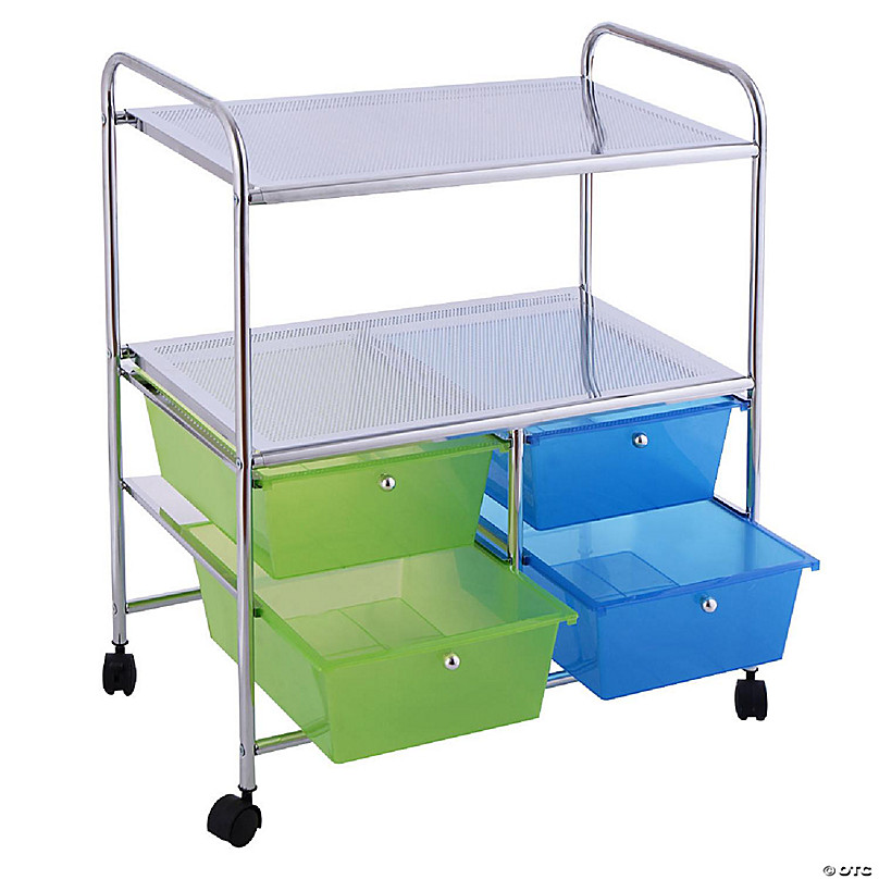 4 Drawers Metal Rolling Storage Cart