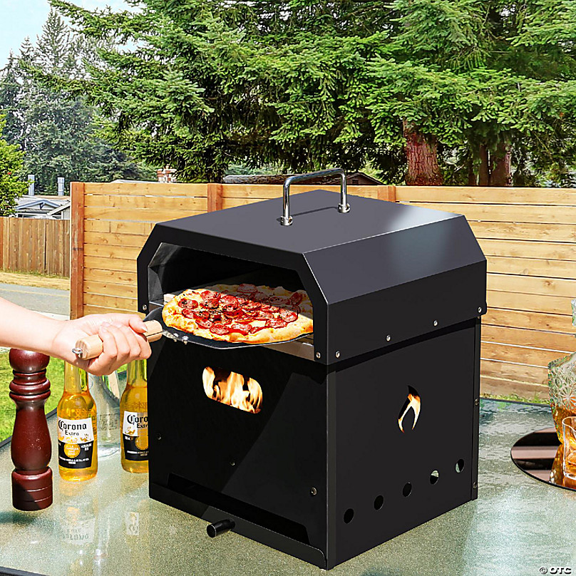 Costway Oven Wood Fire Pizza Maker Grill Outdoor Pizza Oven with