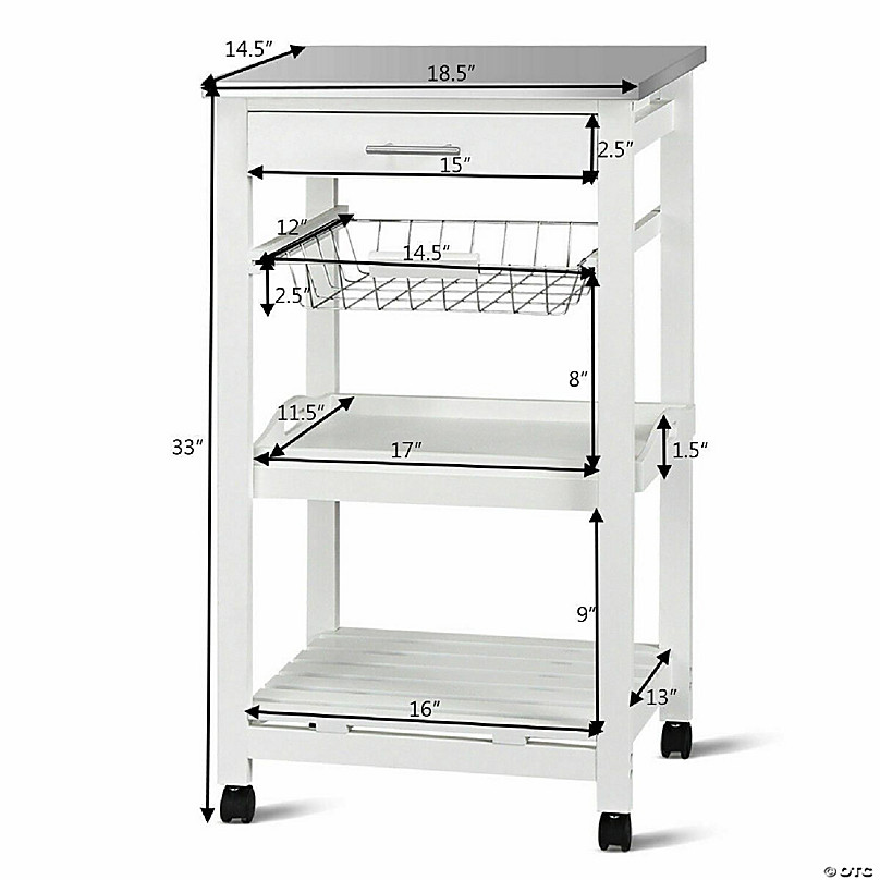 Costway 4-Drawer Cart Storage Bin Organizer Rolling w/Plastic Drawers Clear