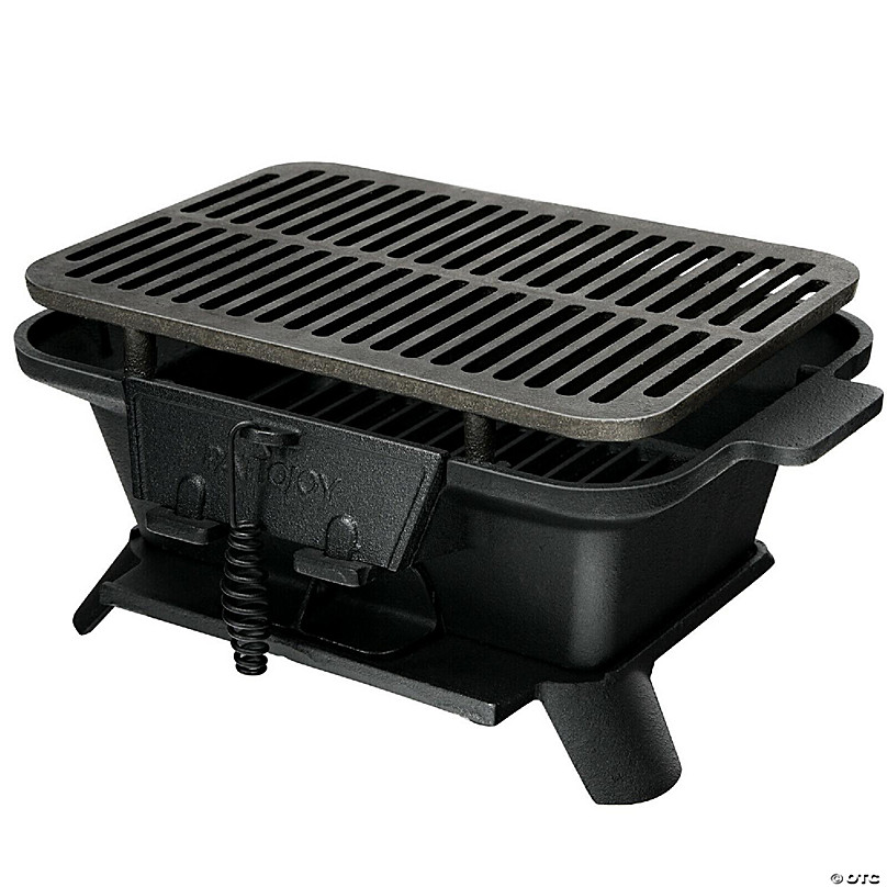 Costway Heavy Duty Cast Iron Charcoal Grill Tabletop BBQ Grill Stove for  Camping Picnic