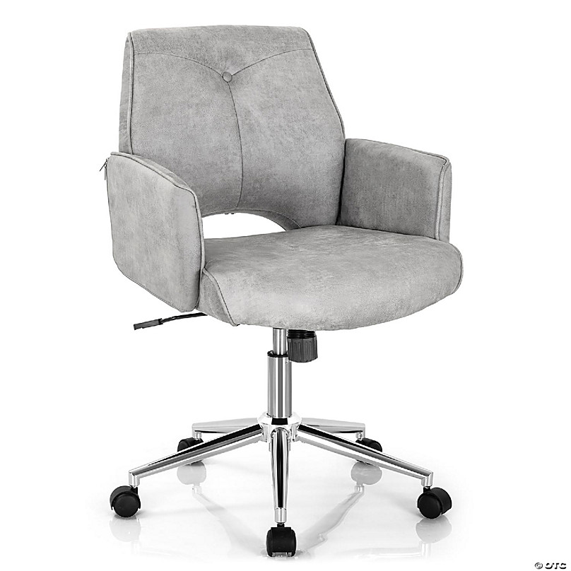 Costway Adjustable Mesh Office Task Chair Heating Lumbar Support Headrest  Grey