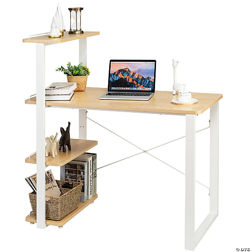 Costway Home Office Computer Desk White Study Desk Laptop Table