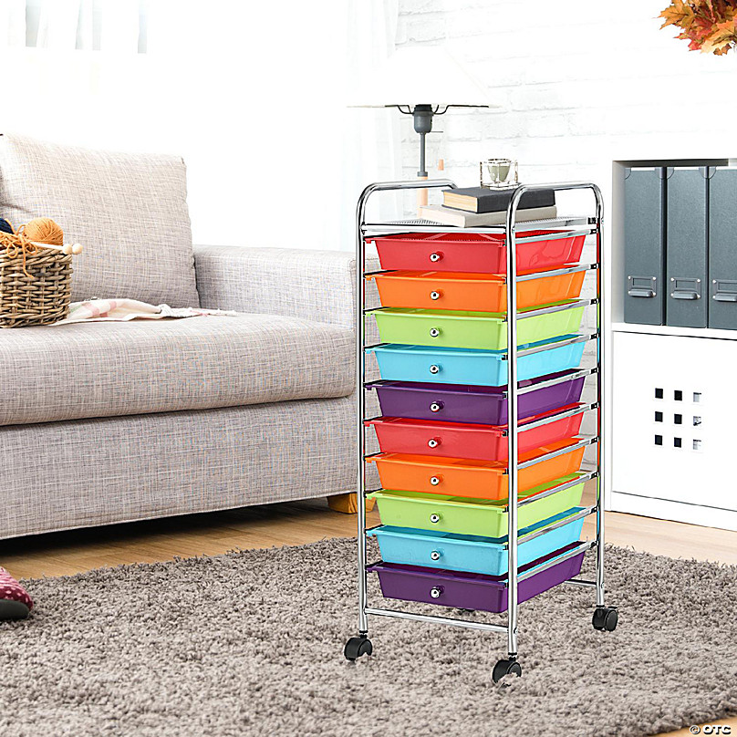 Costway Rolling Storage Cart wIth 15 Drawers