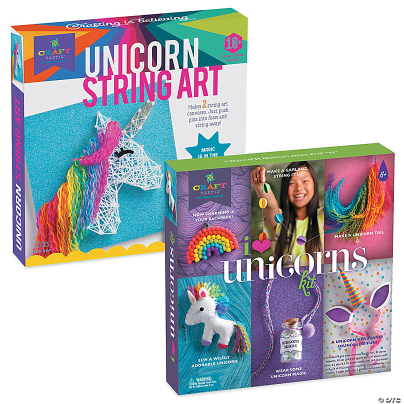 Craft-tastic – String Art – Craft Kit Makes 2 Large Canvases – Unicorn  Edition