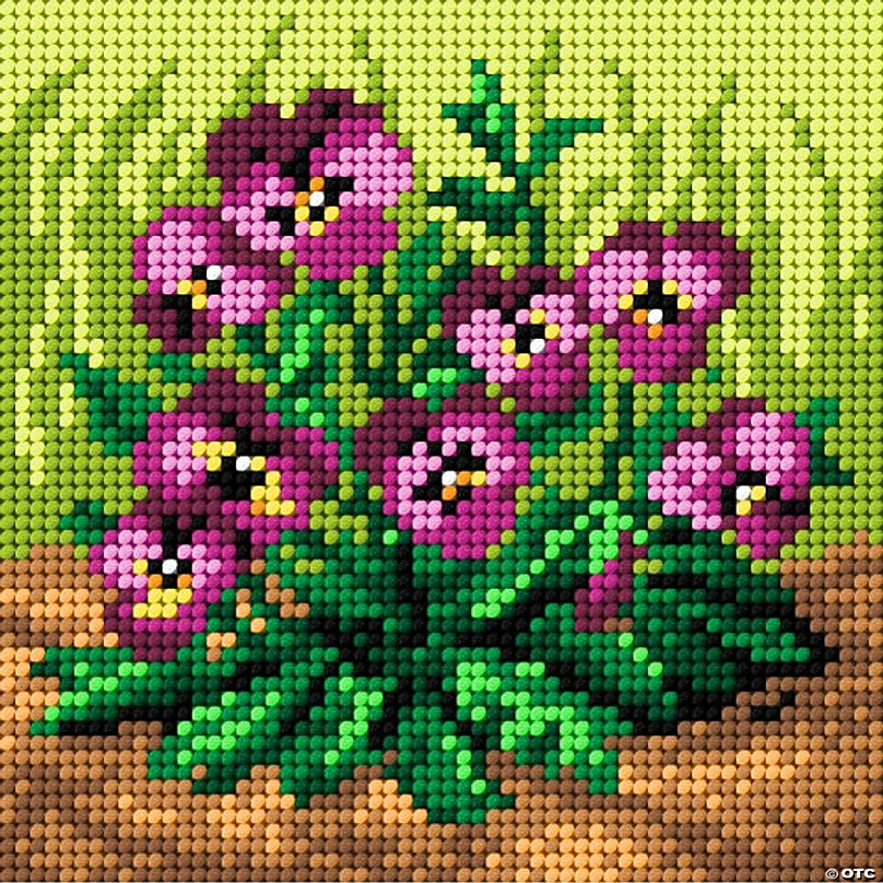 Needlepoint canvas for halfstitch without yarn Bouquet of