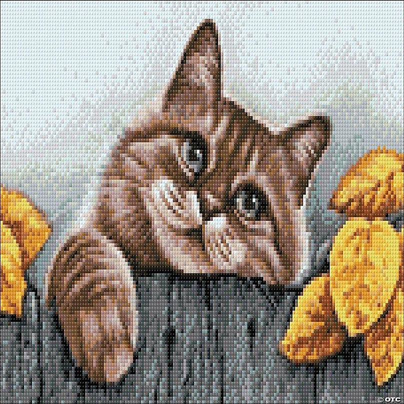 Wizardi Cat Eugene WWP109 Diamond Painting on Plywood Kit