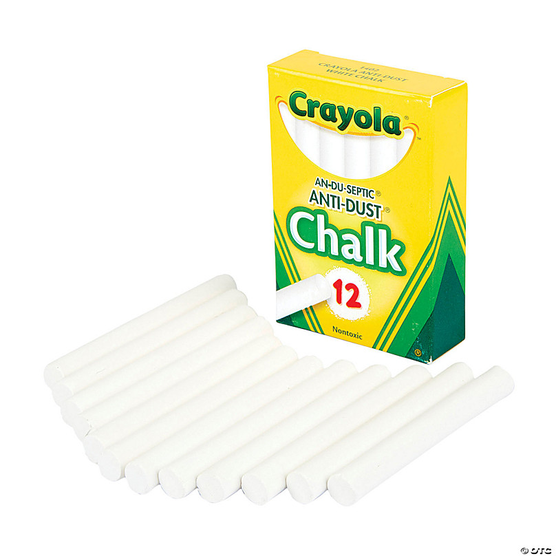 Crayola Anti-Dust Chalkboard Chalk, White, 12 Sticks Per Box, 24 Boxes