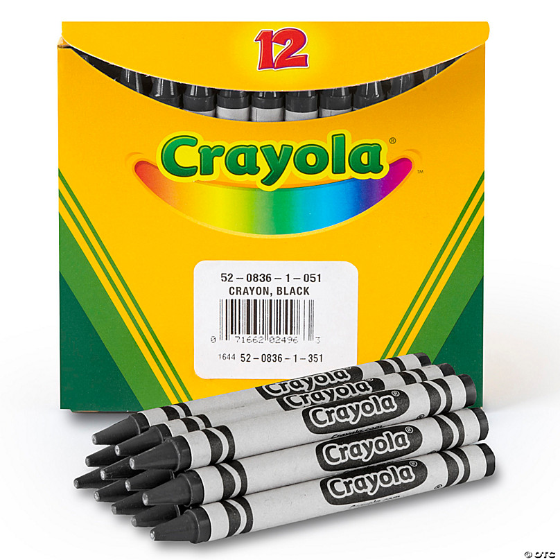 Crayola Bulk Crayons, Regular size, Black, 12 per Box, 12 Boxes