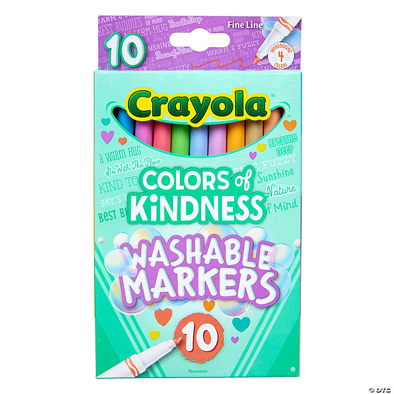 12Pc Washable Markers Fine Line Classic Colors Assorted Art School Supplies  Kids