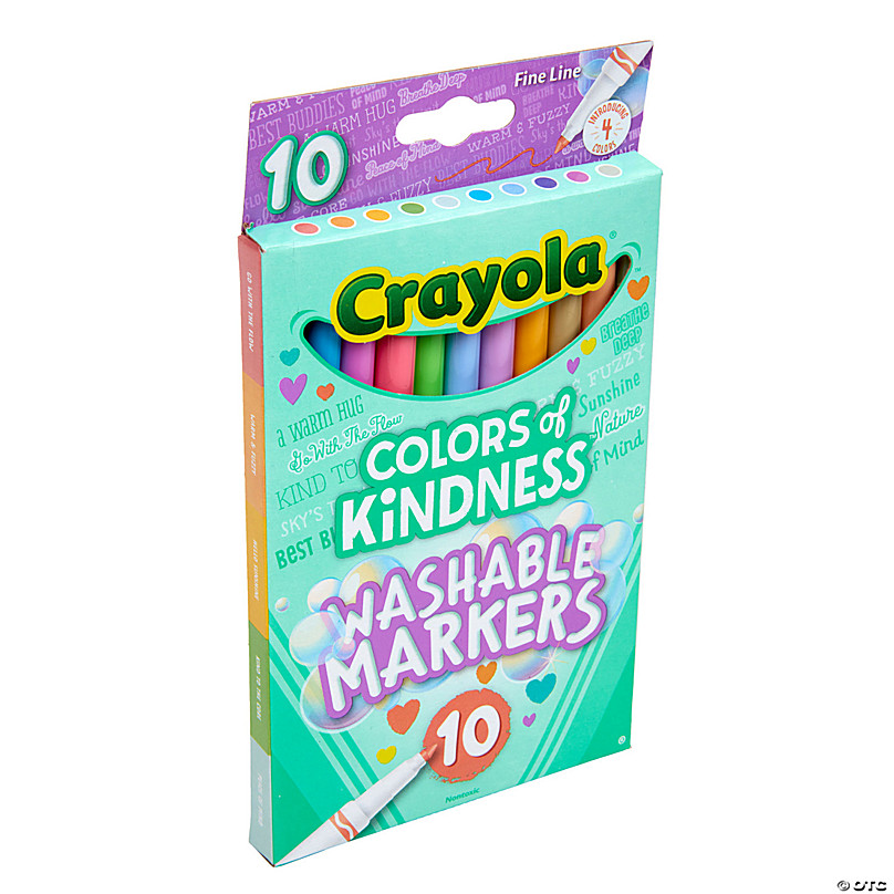 Crayola Colors of Kindness Fine Line Washable Markers, 10 Per Pack, 6 Packs