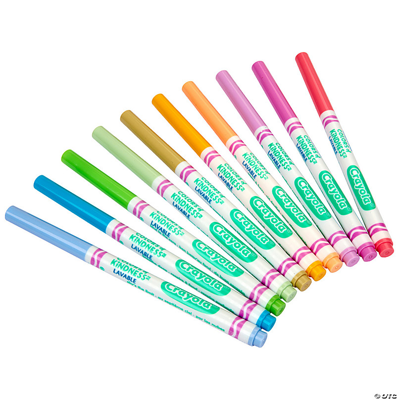 Crayola Colors of Kindness Fine Line Washable Markers, 10 Per Pack, 6 Packs