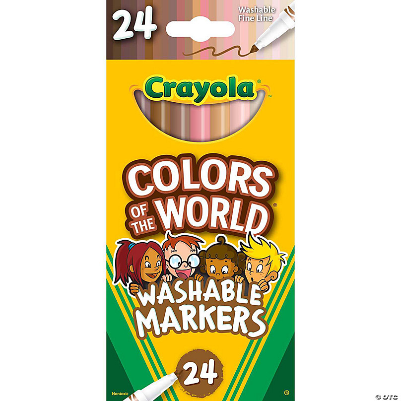 Crayola Colors of the World Fine Line Markers, 24 Per Pack, 4 Packs