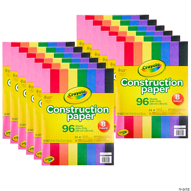 Crayola Construction Paper 9 x 12 Assorted Colors Pack Of 96 Sheets -  Office Depot