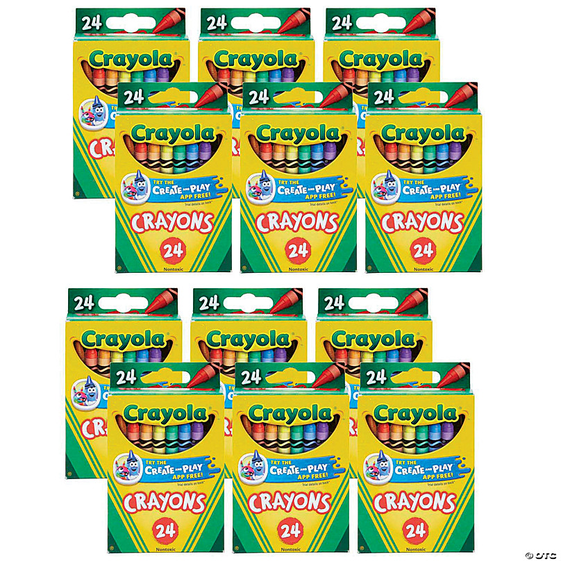 Crayola Crayons, Regular Size, 24 Colors Per Box, 12 Boxes