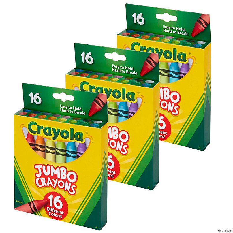 Wholesale 16 Piece Learning days Jumbo Crayons Pack ASSORTED COLOR PER PACK
