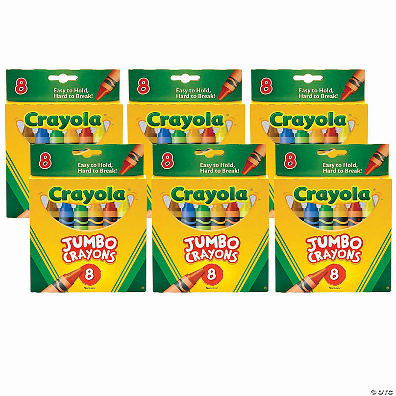 Crayola Jumbo Crayons, 8 Per Box, 6 Boxes