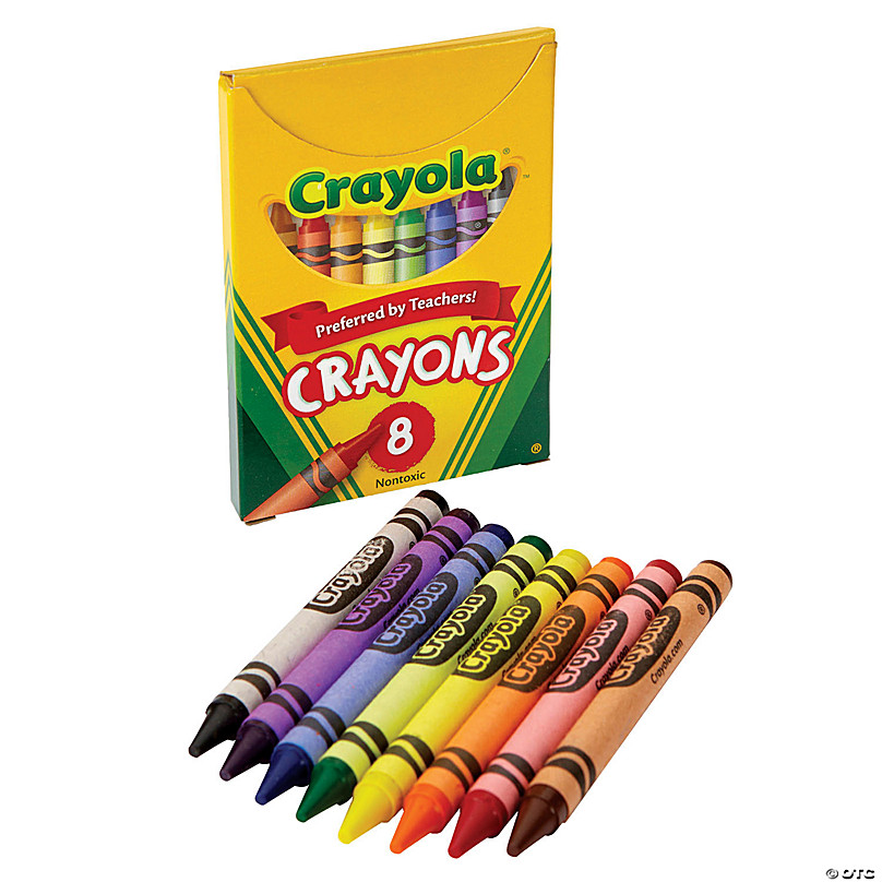 Crayola Large Crayons, Tuck Box, 8 Colors Per Box, 12 Boxes