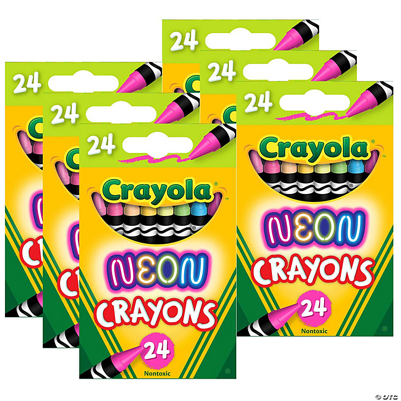 Crayola Neon Crayons, 24 Per Pack, 6 Packs