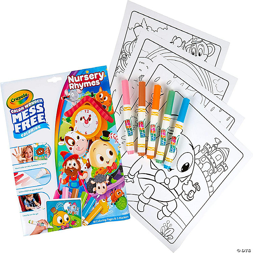 Crayola Color Wonder Nursery Rhymes Coloring Book & Markers, 23 pc