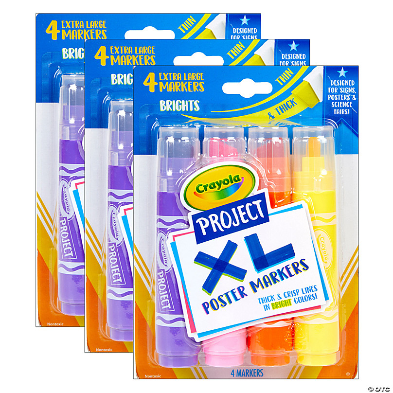The Biggest Crayola Markers Ever! New Crayola Project XL Poster Markers and  Metallic Outline Markers 