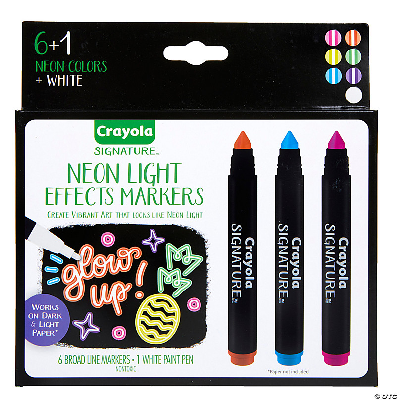 Crayola Signature Neon Light Effect Markers, 7 Per Pack, 2 Packs