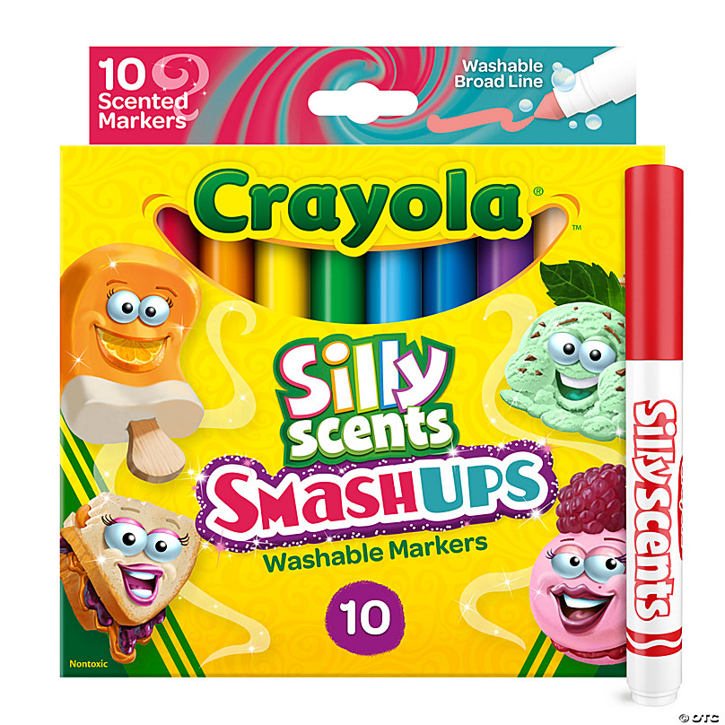 Crayola Silly Scents Smash Ups Broad Line Washable Scented Markers, 10 Per  Pack, 6 Packs