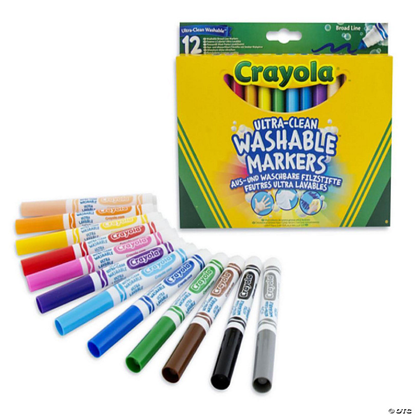 Crayola Washable Markers, Broad Line Assorted Colors, 12 Pack - Artist &  Craftsman Supply