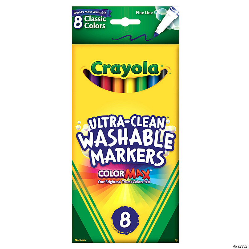 24 PC Washable Classic Color Markers Assorted Colors Fine Tip Line Art Coloring