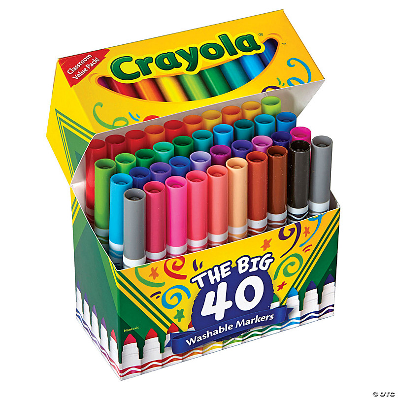 Crayola Black Washable Markers, Broad Line Markers, 12 Count : :  Toys