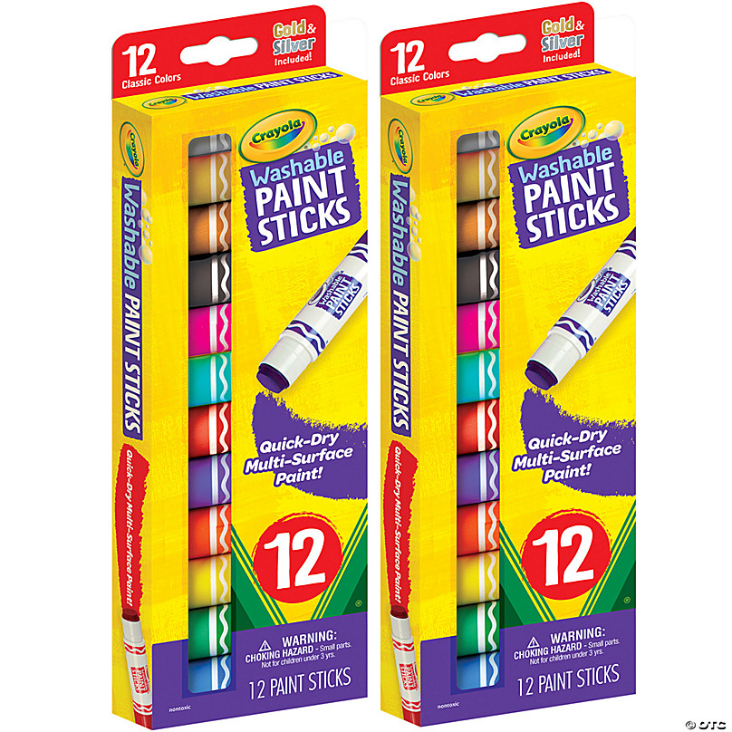 Crayola Washable Paint Sticks, 12 Per Pack, 2 Packs