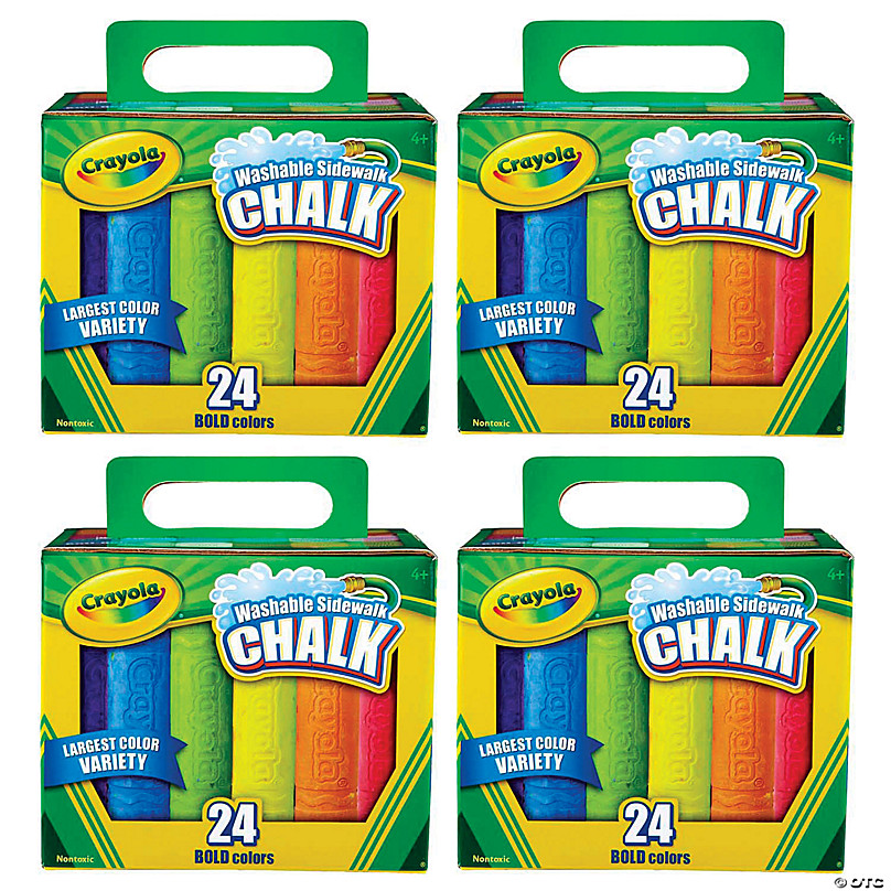 Crayola Washable Sidewalk Chalk, 16 per Pack, 6 Packs