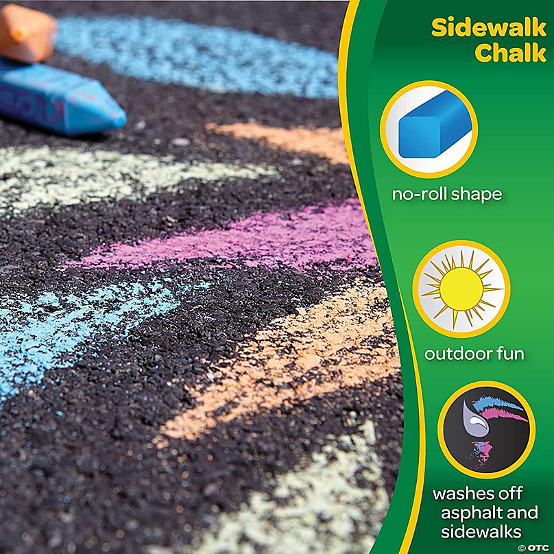 Crayola Washable Sidewalk Chalk, Assorted Bright Colors - 48 count
