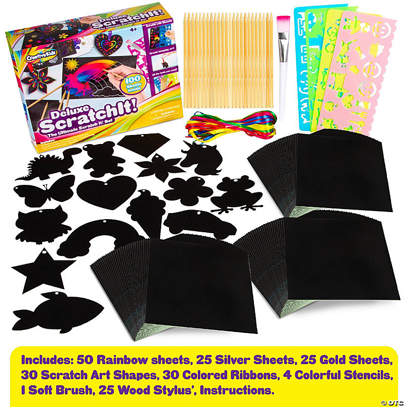 Scratch Art Paper Set, 30 Piece Rainbow Magic Scratch Paper Craft