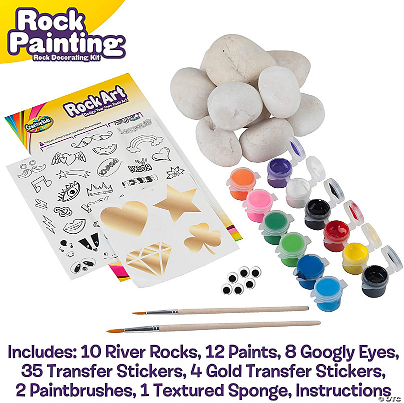 Klever Kits 12 Rock Painting Kit, Creativity Arts & Crafts, DIY Supplies, Spring Crafts for Kids, Decorate Your Own Painting Craft, Family