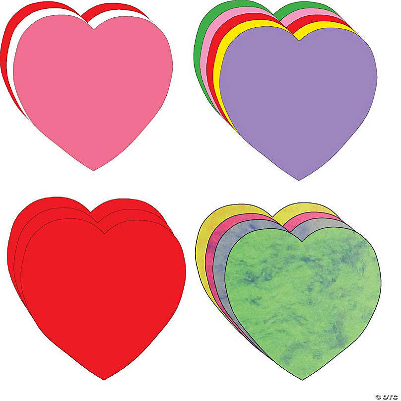 Heart Large Tri-Color Creative Cut-Outs- 5.5”