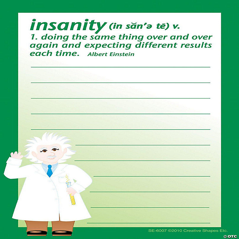 Creative Shapes Etc. - Notes And Quotes - Insanity | Oriental Trading