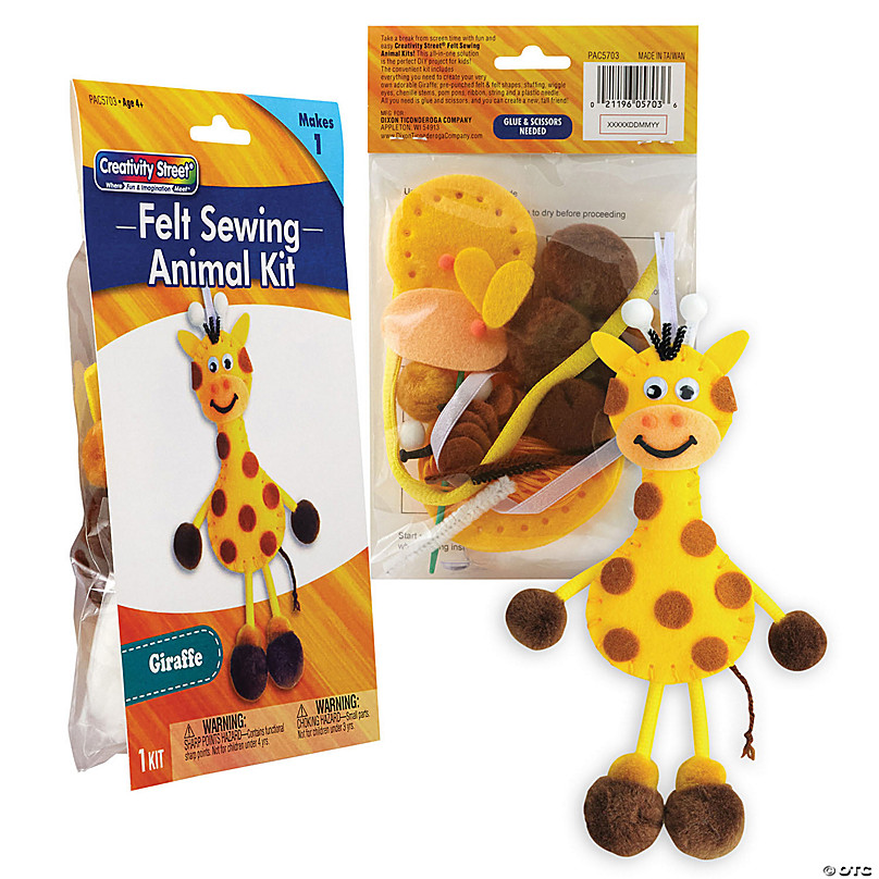 Felt Sewing Animal Kit, Giraffe, 6 X 11 X 0.75, 1 Kit