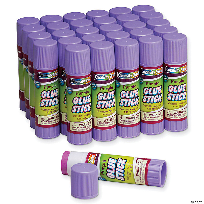 Creativity Street Glue Sticks, Purple, 1.41 oz., 30 Count
