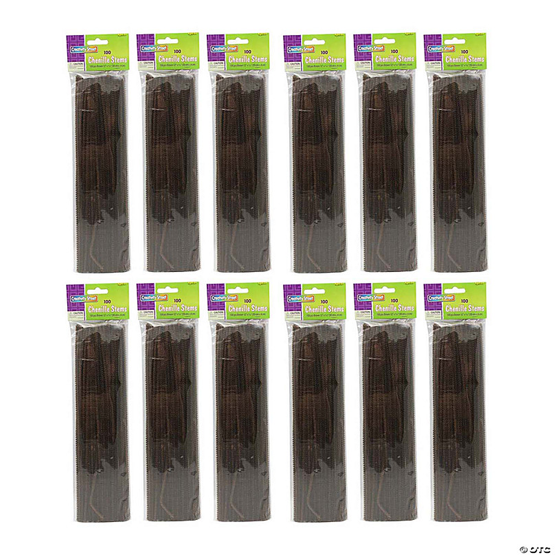 Creativity Street® Regular Stems, Brown, 12 x 4 mm, 100 Per Pack, 12 Packs