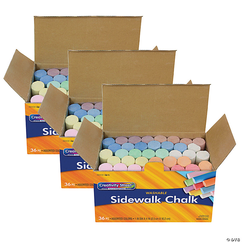 Sidewalk Chalk 18 Colors 144 Pack Jumbo Sidewalk Chalk Bulk, Non-Toxic,  Washable, Extensive Chalk Collection, Outdoor Chalk Play for Kids and  Adults (Essential) : : Toys